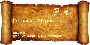 Polnauer Alajos névjegykártya